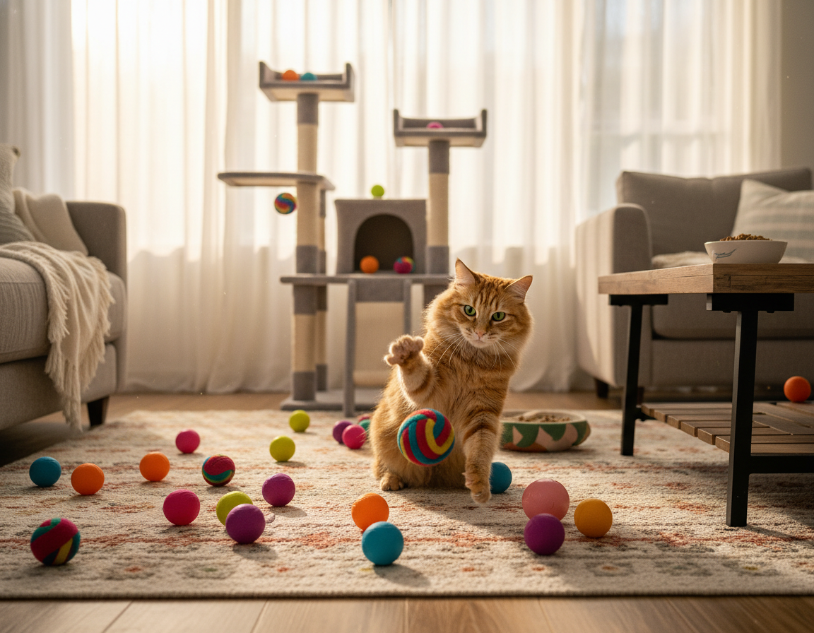 Interaktivní hry s míčky pro kočku – Vše, co o tom potřebuješ vědět!
