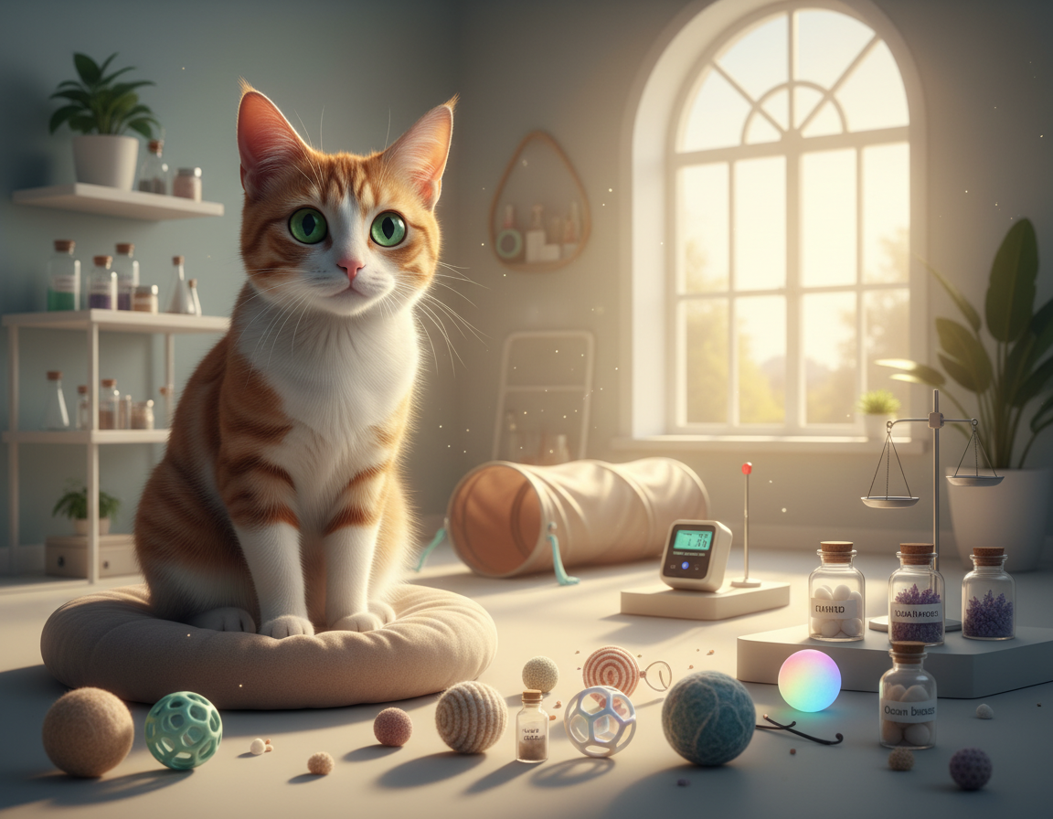 měření smyslových schopností kočky