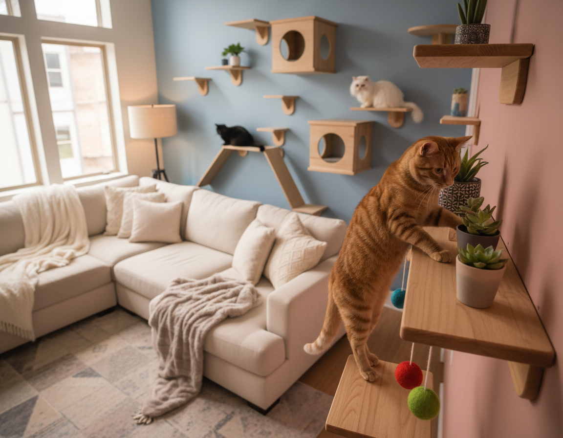 nástěnné police pro kočky