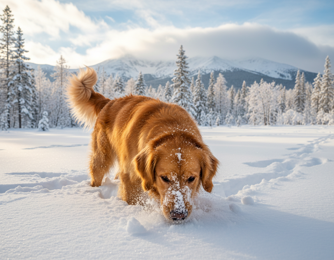 pes-zima-cich-pod-snehem pes zima čich pod sněhem
