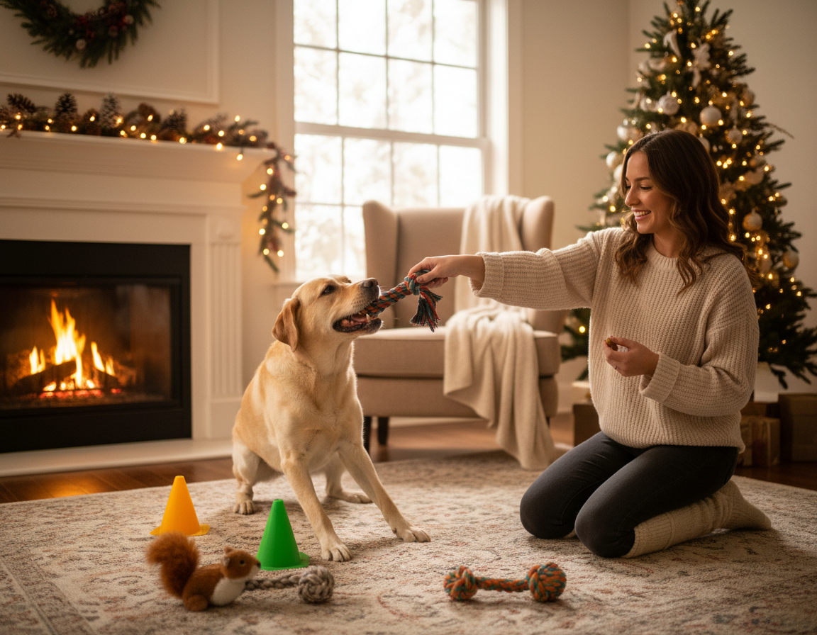 pes zima hravá výchova v bytě