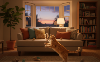 Kočičí blog 20 Večerní herní rutina kočky – Vše, co o tom potřebuješ vědět!