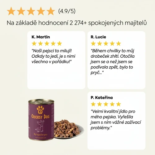 Ely hypoalergenní mokré krmivo pro psy s hovězím – 410 g 6 Ely hypoalergenní mokré krmivo pro psy s hovězím – 410 g - Obrázek 6