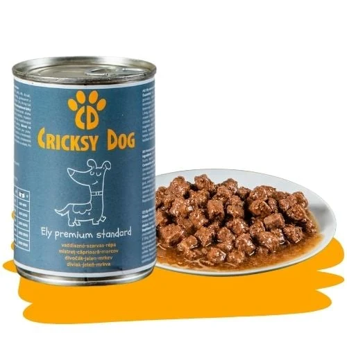 Ely mokré krmivo pro psy s divokým prasetem, jelenem a mrkví – 415 g 1 Ely mokré krmivo pro psy s divokým prasetem, jelenem a mrkví – 415 g