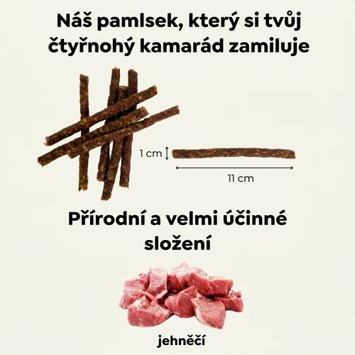 Friky Meatlover pochoutky z jehněčí - tyčinky (hypoalergenní) – 100 g 2 Friky Meatlover pochoutky z jehněčí - tyčinky (hypoalergenní) – 100 g - Obrázek 2